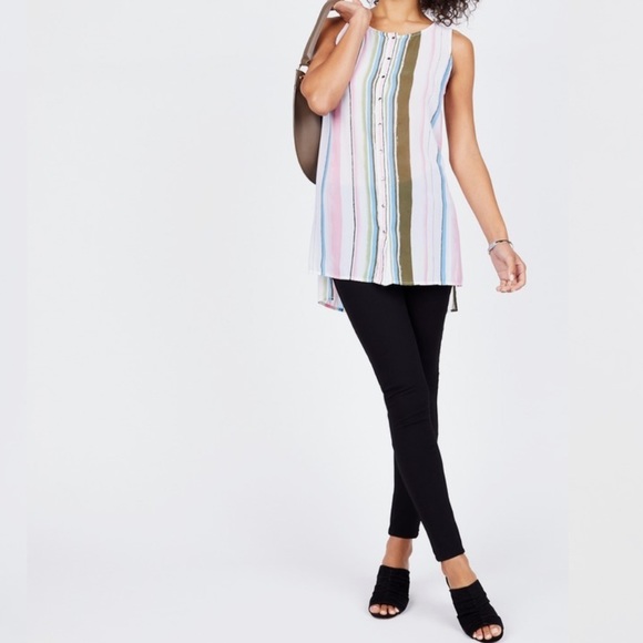 KUT from the Kloth Pastel Striped Tunic Blouse - Picture 2 of 9